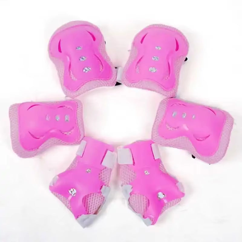 7Pcs/Set Kid Roller Skating Skateboard Adjustable Elbow Knee Pads Wrist Protective Outdoor Sports Safety Guard Helmet Children