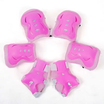 7Pcs/Set Kid Roller Skating Skateboard Adjustable Elbow Knee Pads Wrist Protective Outdoor Sports Safety Guard Helmet Children