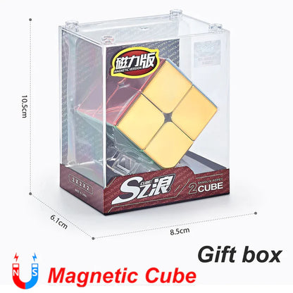 Cyclone Boys Plating 3X3X3 Magnetic Magic Cube Rubick 3X3 2X2 Professional Speed Puzzle 3×3 2×2 Children'S Fidget Toy Rubix Cubo