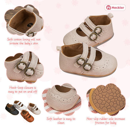 Infant Baby Girls Soft Sole Bowknot Princess Wedding Dress Mary Jane Flats Prewalker Newborn Light Baby Sneaker Shoes