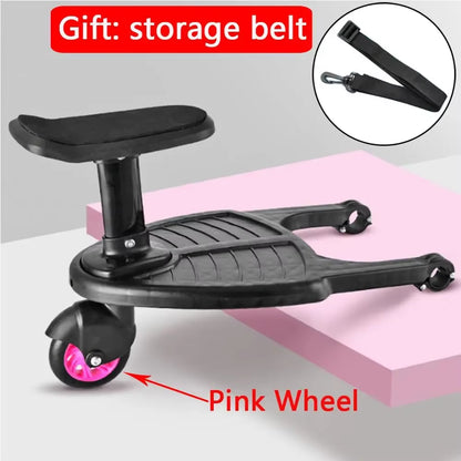 Children's Stroller Pedal Adapter - Auxiliary Trailer for Twins with Standing Plate and Seat