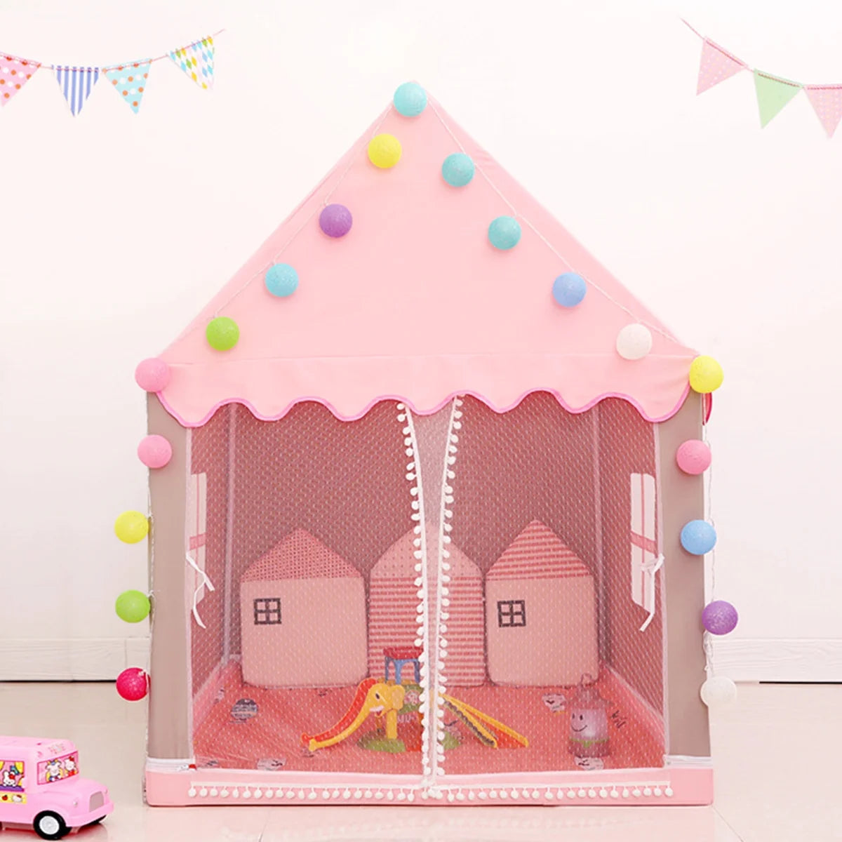 Princess Tent,Kids Play Tent Girls Castle Playhouse Tent for Children Indoor Outdoor Games 51.2 X 39In