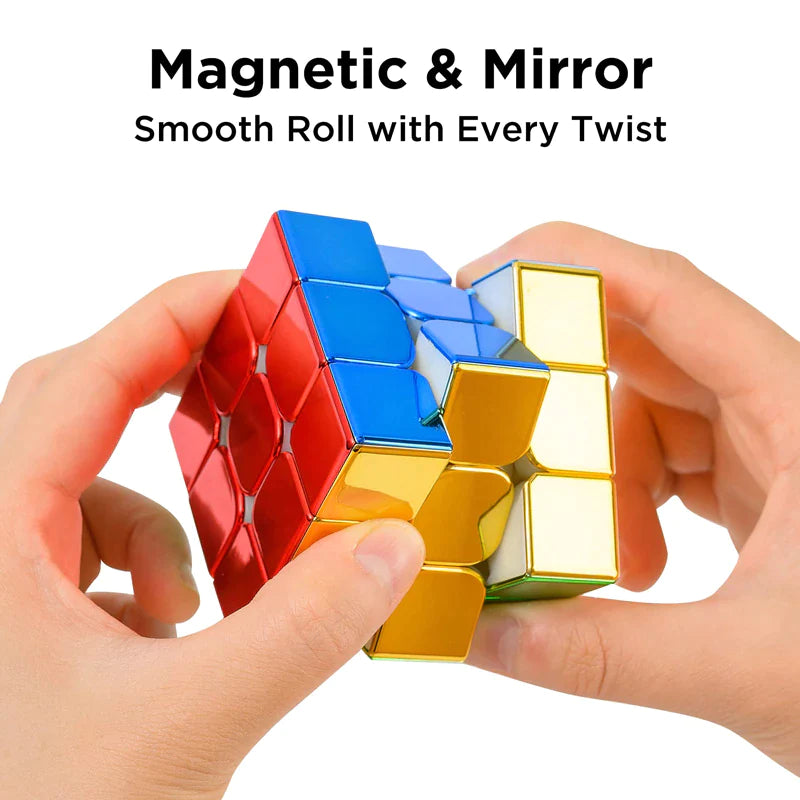 Cyclone Boys Plating 3X3X3 Magnetic Magic Cube Rubick 3X3 2X2 Professional Speed Puzzle 3×3 2×2 Children'S Fidget Toy Rubix Cubo