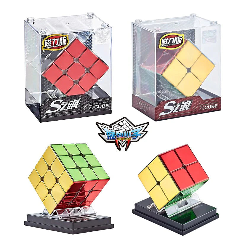 Cyclone Boys Plating 3X3X3 Magnetic Magic Cube Rubick 3X3 2X2 Professional Speed Puzzle 3×3 2×2 Children'S Fidget Toy Rubix Cubo