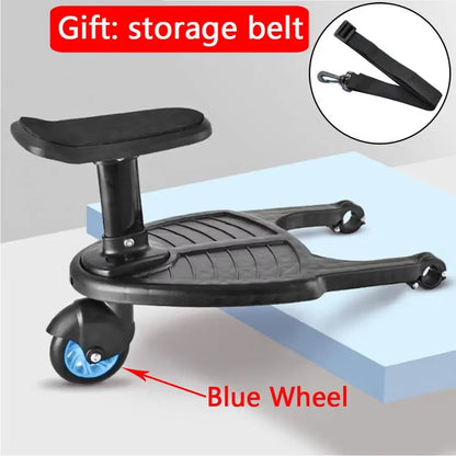 Children's Stroller Pedal Adapter - Auxiliary Trailer for Twins with Standing Plate and Seat